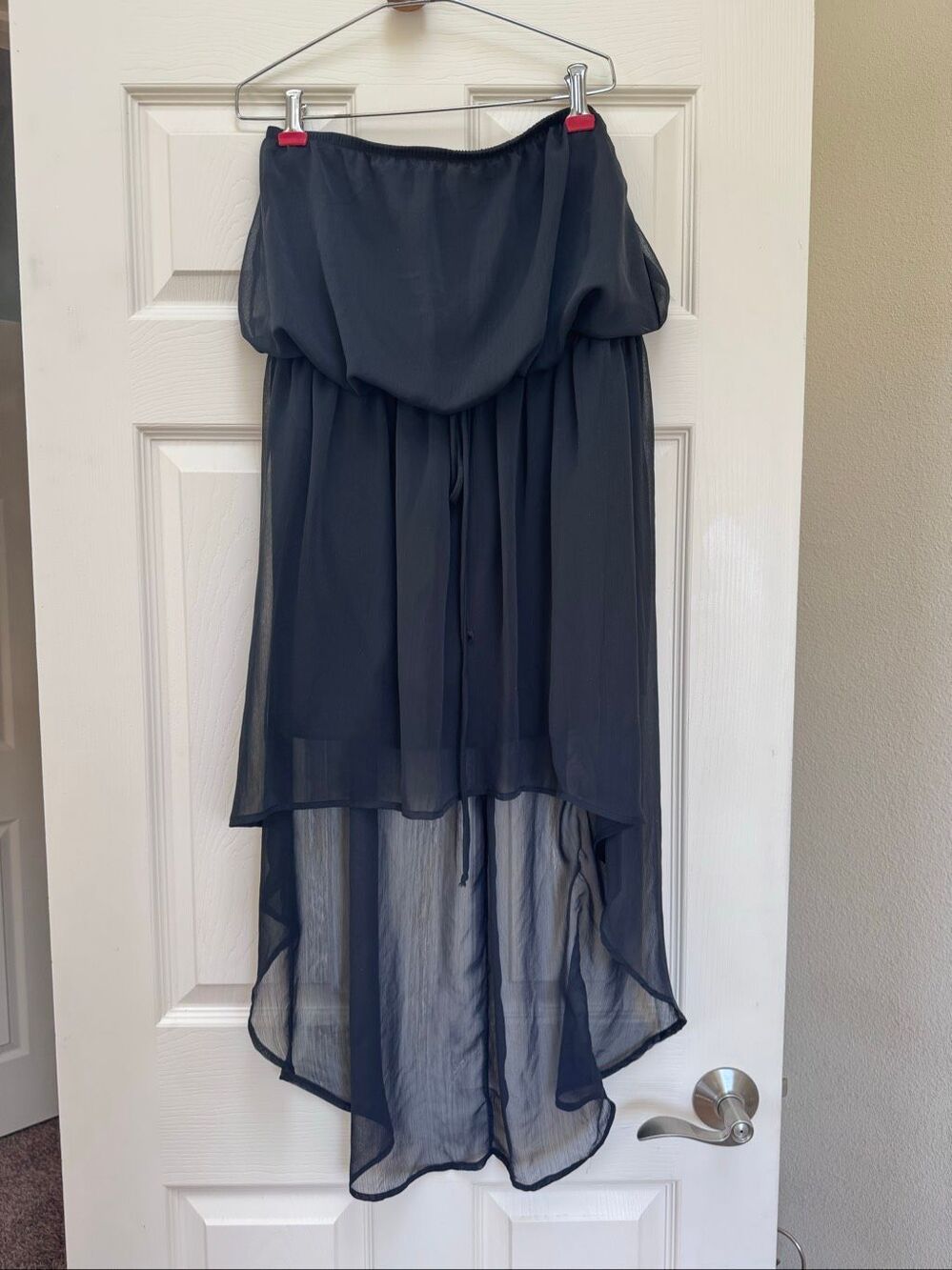 A’gaci M black strapless y2k dress long back high front asymmetrical sleeveless